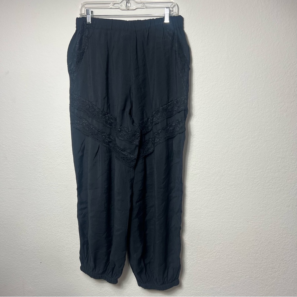 Anthropologie Pieced Black Lace Joggers Size S NWT - Picture 10 of 16